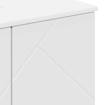 vidaXL Bathroom Furniture Set 3 pcs White Engineered wood & Metal