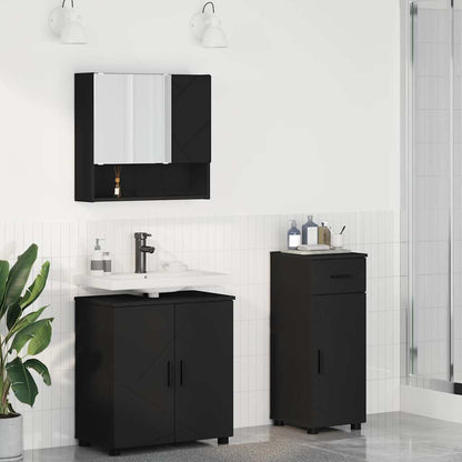 vidaXL Bathroom Furniture Set 3 pcs Black 61 x 35 x 64 cm
