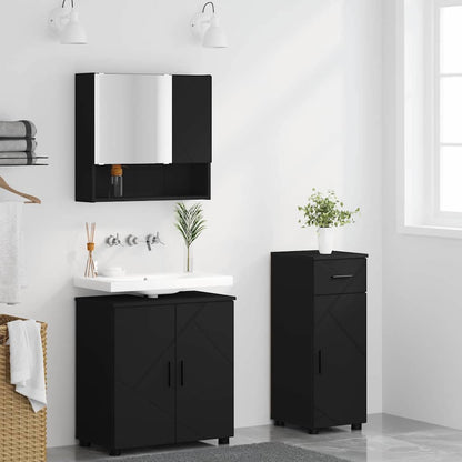 vidaXL Bathroom Furniture Set 3 pcs Black 61 x 35 x 64 cm