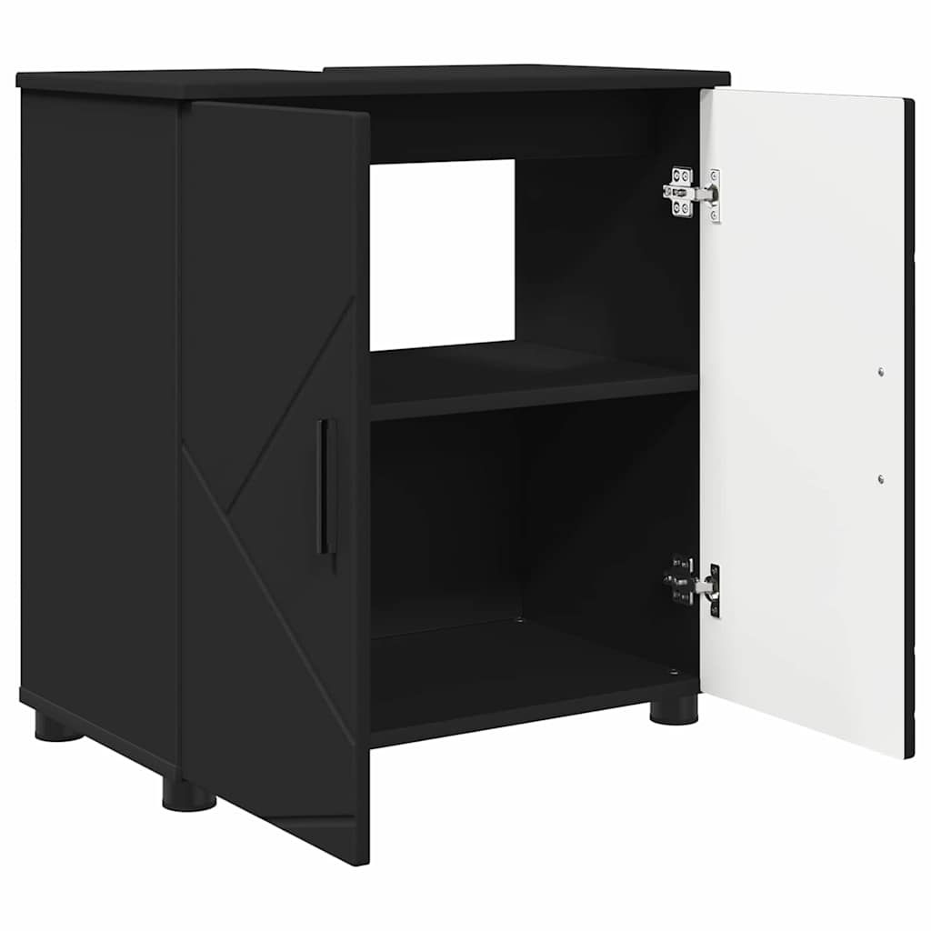 vidaXL Bathroom Furniture Set 3 pcs Black 61 x 35 x 64 cm