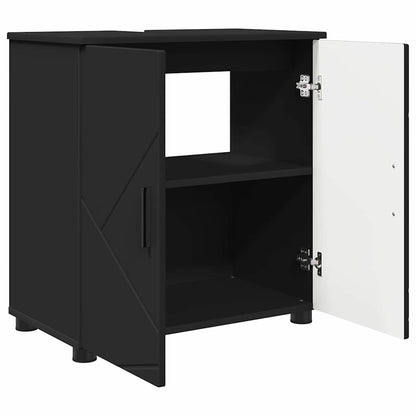 vidaXL Bathroom Furniture Set 3 pcs Black 61 x 35 x 64 cm