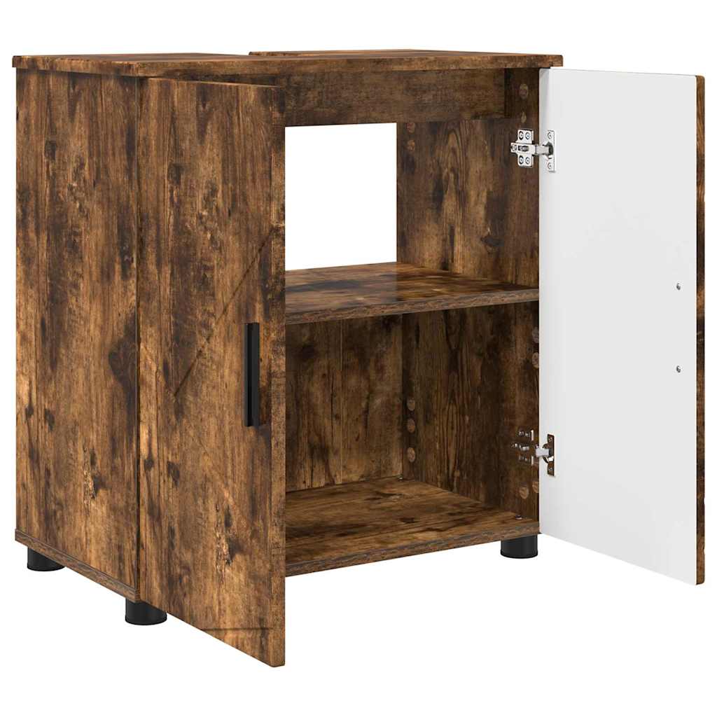 vidaXL Bathroom Furniture Set 3 pcs Smoked Oak 61 x 35 x 64 cm