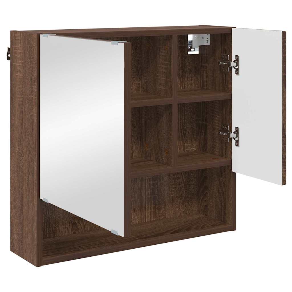vidaXL Bathroom Furniture Set 3 pcs Brown Oak Engineered wood & Metal