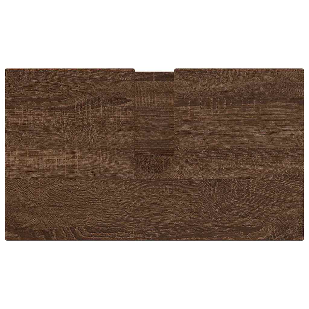 vidaXL Bathroom Furniture Set 3 pcs Brown Oak Engineered wood & Metal