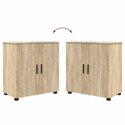 vidaXL Bathroom Furniture Set 4 pcs Sonoma Oak Engineered wood & Metal