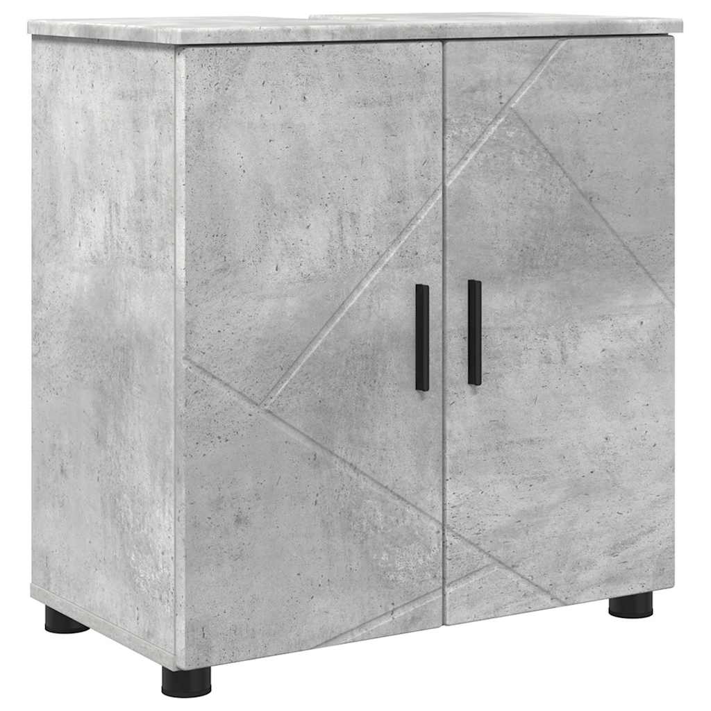 vidaXL Bathroom Furniture Set Wall-mounted 4 pcs Concrete Grey