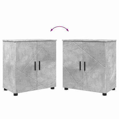 vidaXL Bathroom Furniture Set Wall-mounted 4 pcs Concrete Grey