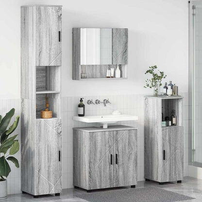 vidaXL Bathroom Furniture Set 4 pcs Grey Sonoma 61 x 35 x 64 cm