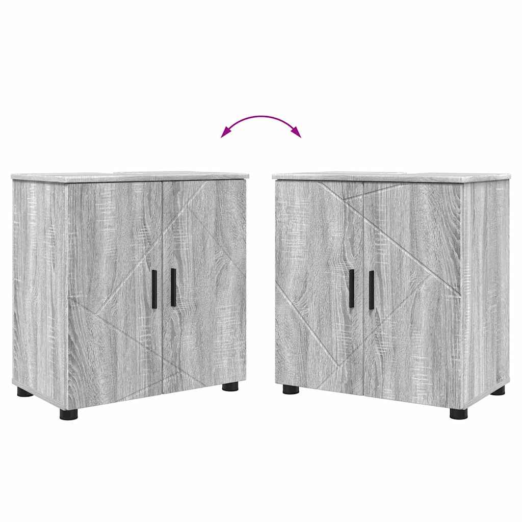 vidaXL Bathroom Furniture Set 4 pcs Grey Sonoma 61 x 35 x 64 cm