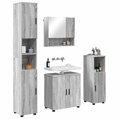vidaXL Bathroom Furniture Set 4 pcs Grey Sonoma 61 x 35 x 64 cm