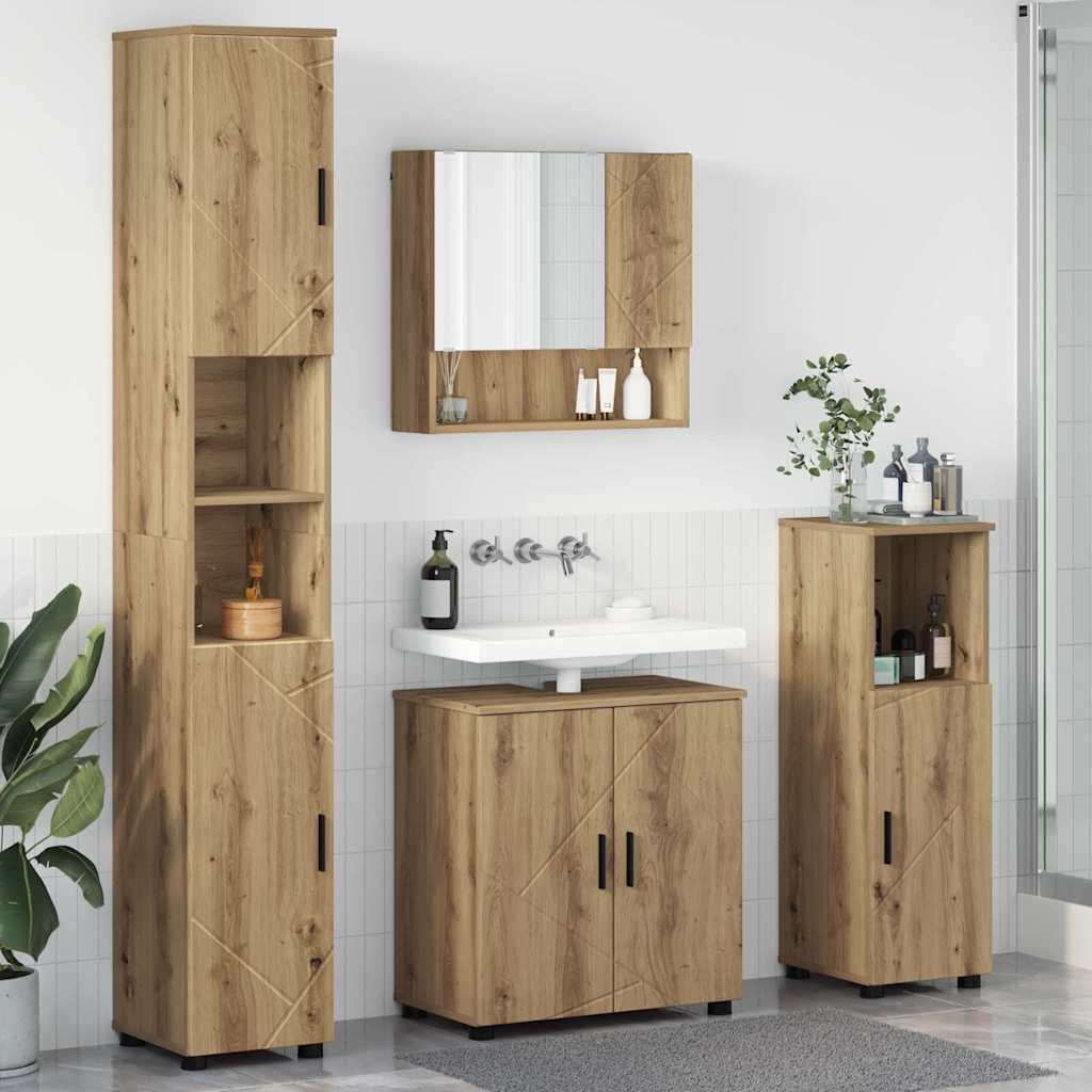 vidaXL Bathroom Furniture Set 4 pcs Artisan Oak 61 x 35 x 64 cm