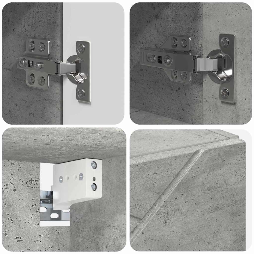 vidaXL Bathroom Furniture Set with Drawer 4 pcs Concrete Grey