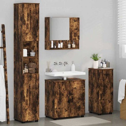 vidaXL Bathroom Furniture Set 4 pcs Smoked Oak 61 x 35 x 64 cm