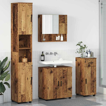 vidaXL Bathroom Furniture Set 4 pcs Old Wood 61 x 35 x 64 cm