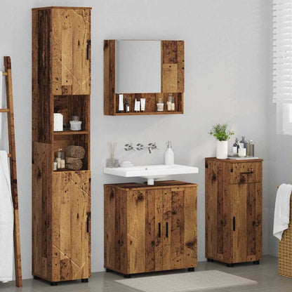 vidaXL Bathroom Furniture Set 4 pcs Old Wood 61 x 35 x 64 cm