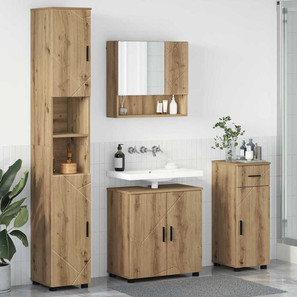 vidaXL Bathroom Furniture Set 4 pcs Artisan Oak 61 x 35 x 64 cm