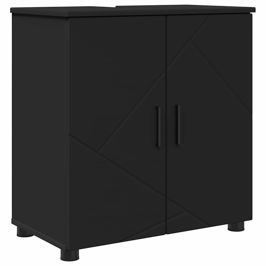 vidaXL Bathroom Furniture Set 5 pcs Black Engineered wood & Metal