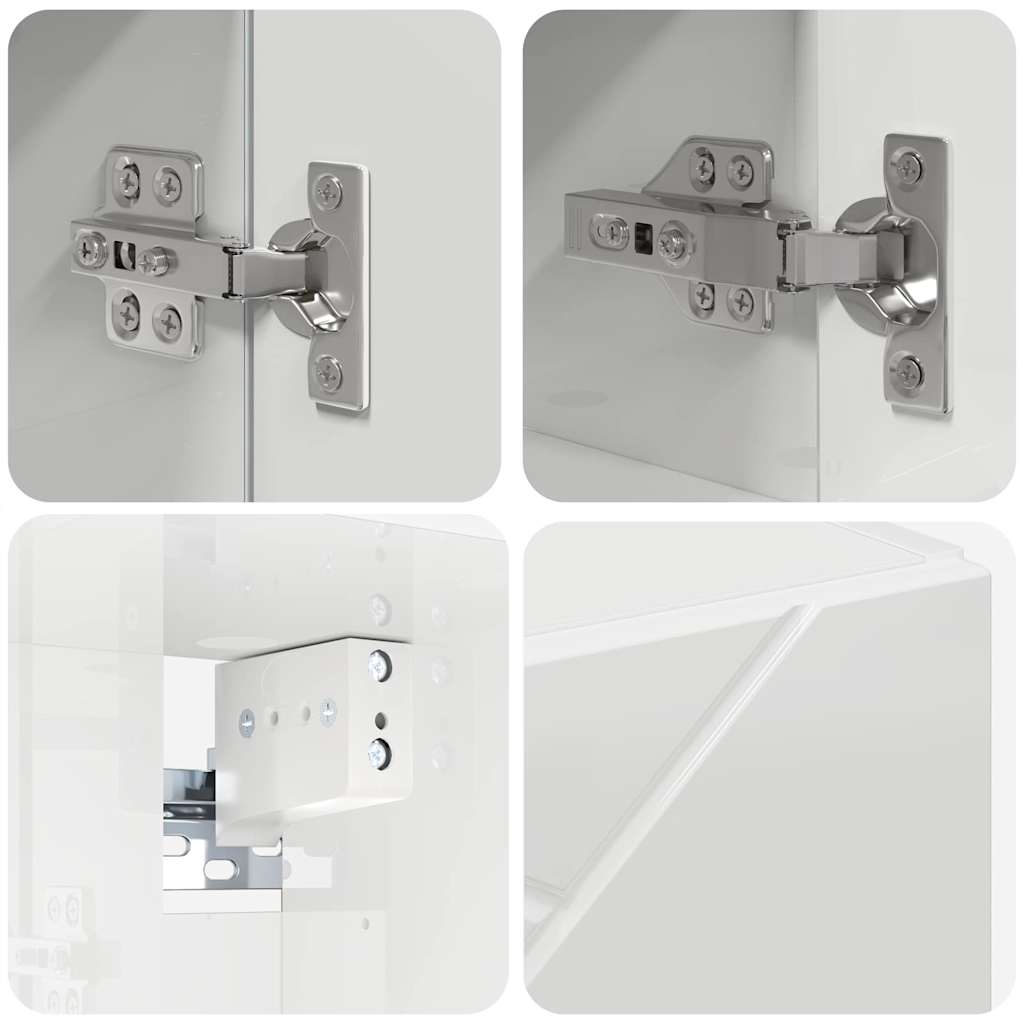 vidaXL Bathroom Furniture Set Wall-mounted 5 pcs High Gloss White