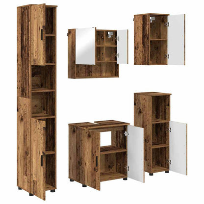 vidaXL Bathroom Furniture Set 5 pcs Old Wood 61 x 35 x 64 cm