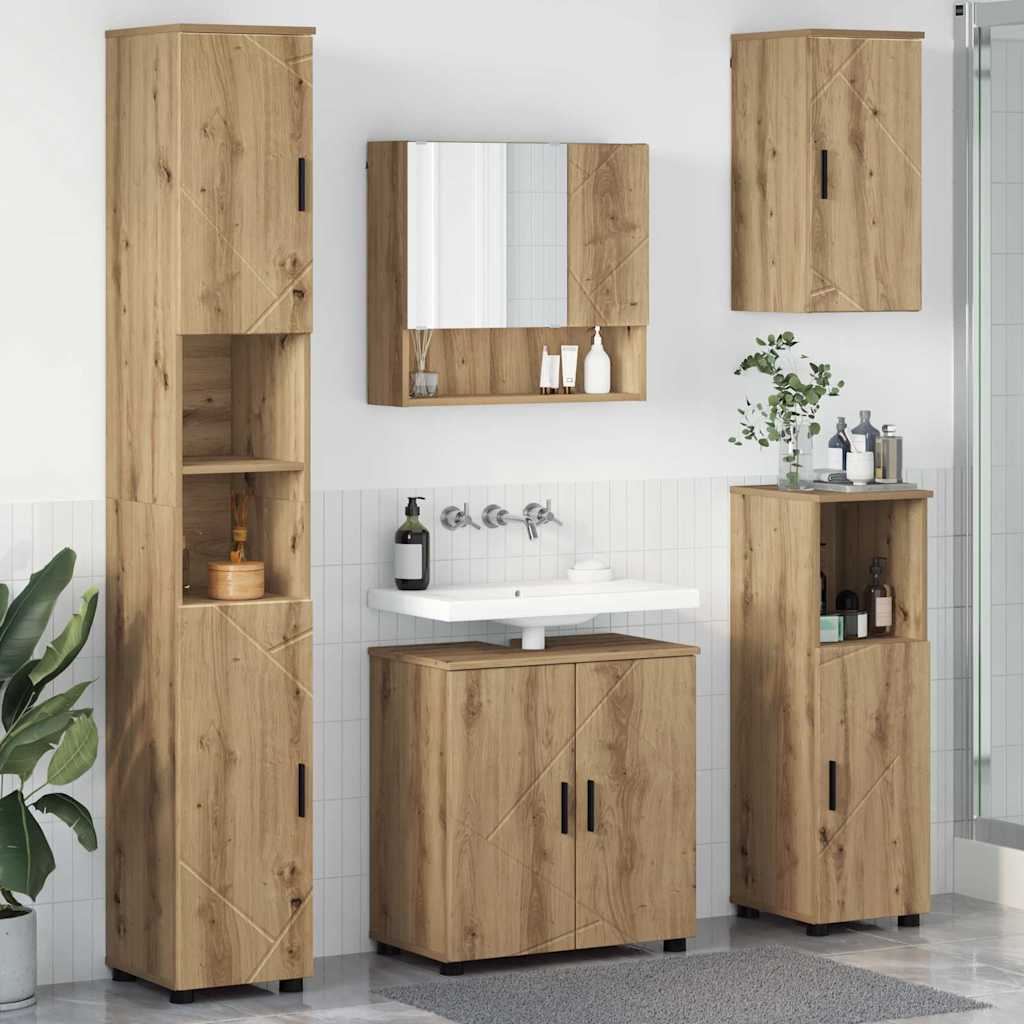 vidaXL Bathroom Furniture Set 5 pcs Artisan Oak 61 x 35 x 64 cm