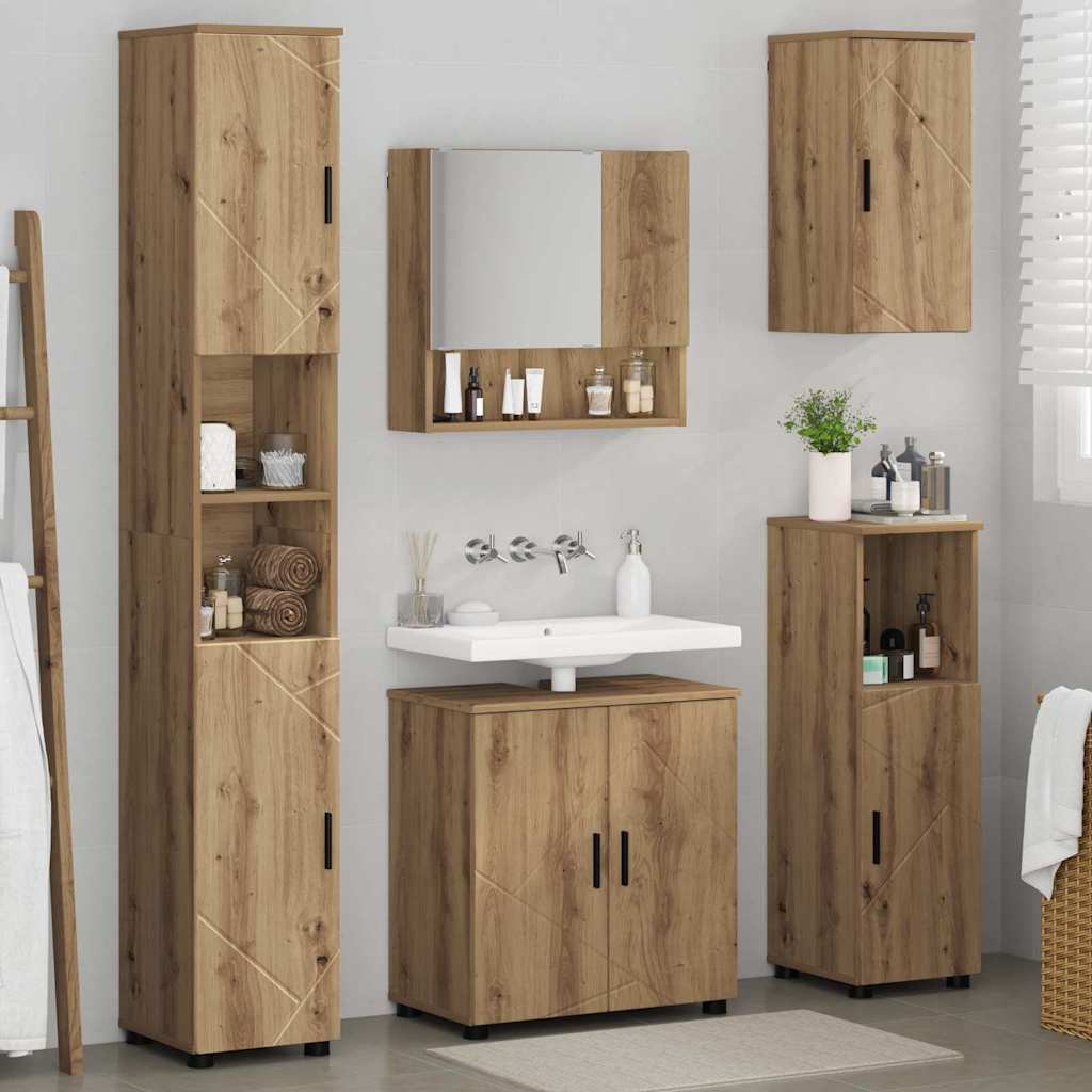 vidaXL Bathroom Furniture Set 5 pcs Artisan Oak 61 x 35 x 64 cm