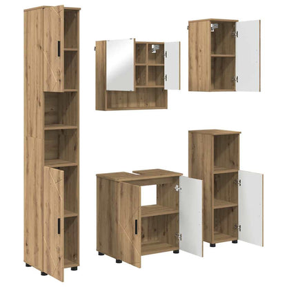 vidaXL Bathroom Furniture Set 5 pcs Artisan Oak 61 x 35 x 64 cm