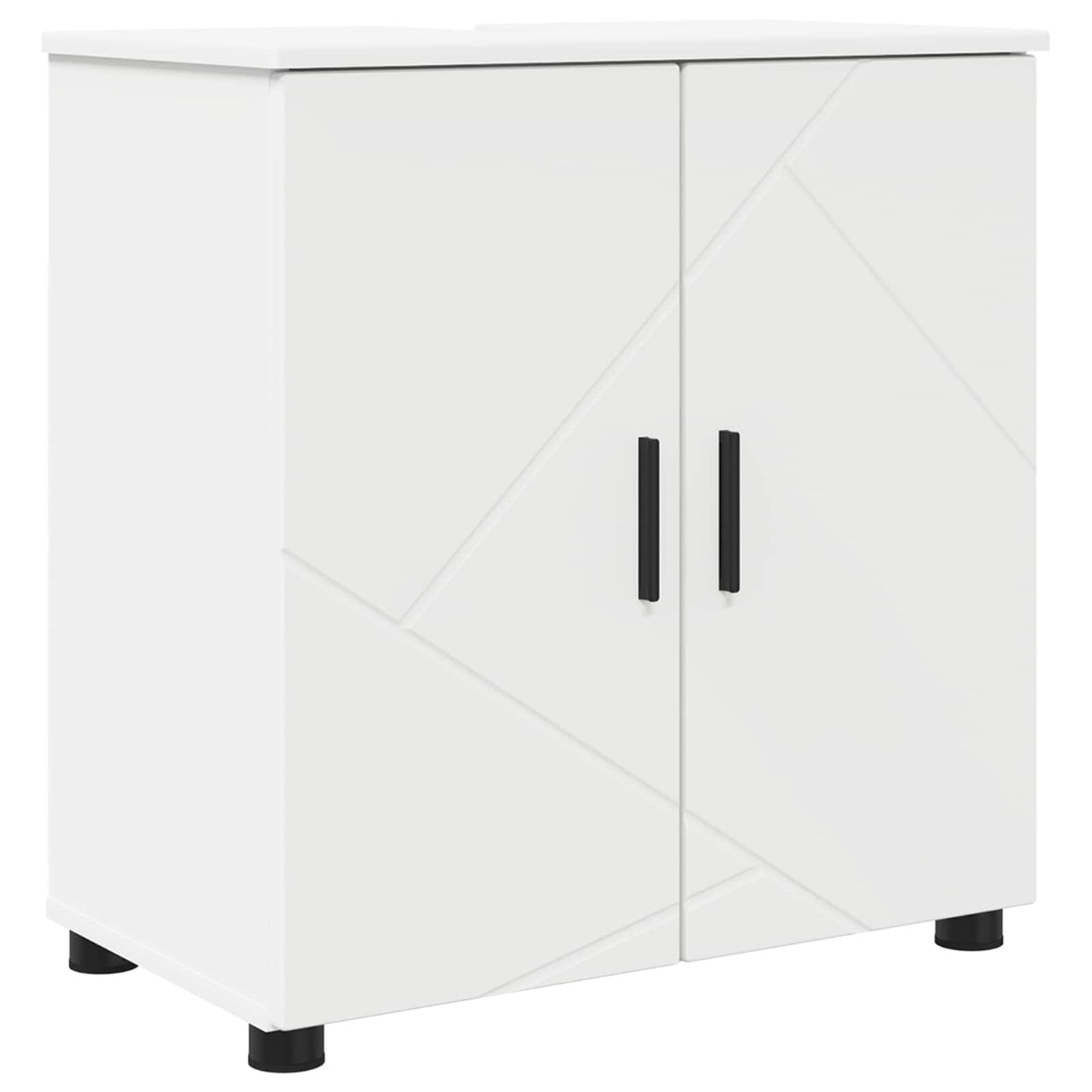 vidaXL Bathroom Furniture Set 5 pcs White Engineered wood & Metal