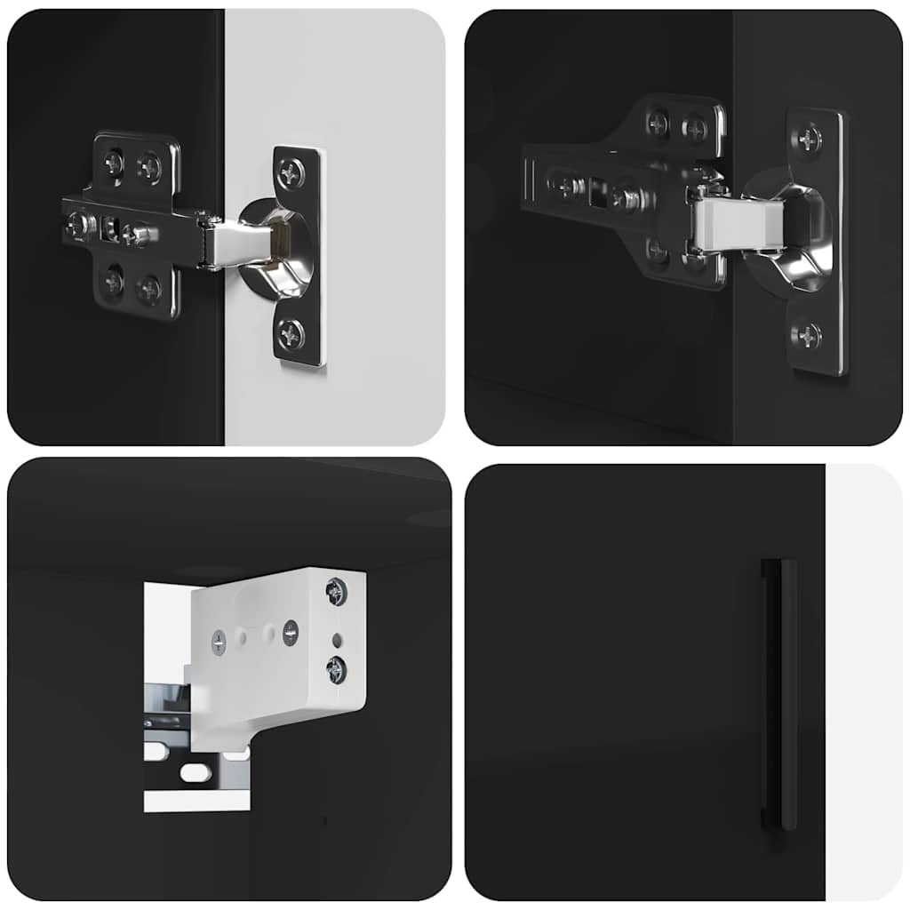 vidaXL Bathroom Furniture Set 5 pcs Black Engineered wood & Metal