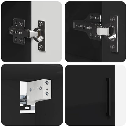 vidaXL Bathroom Furniture Set 5 pcs Black Engineered wood & Metal