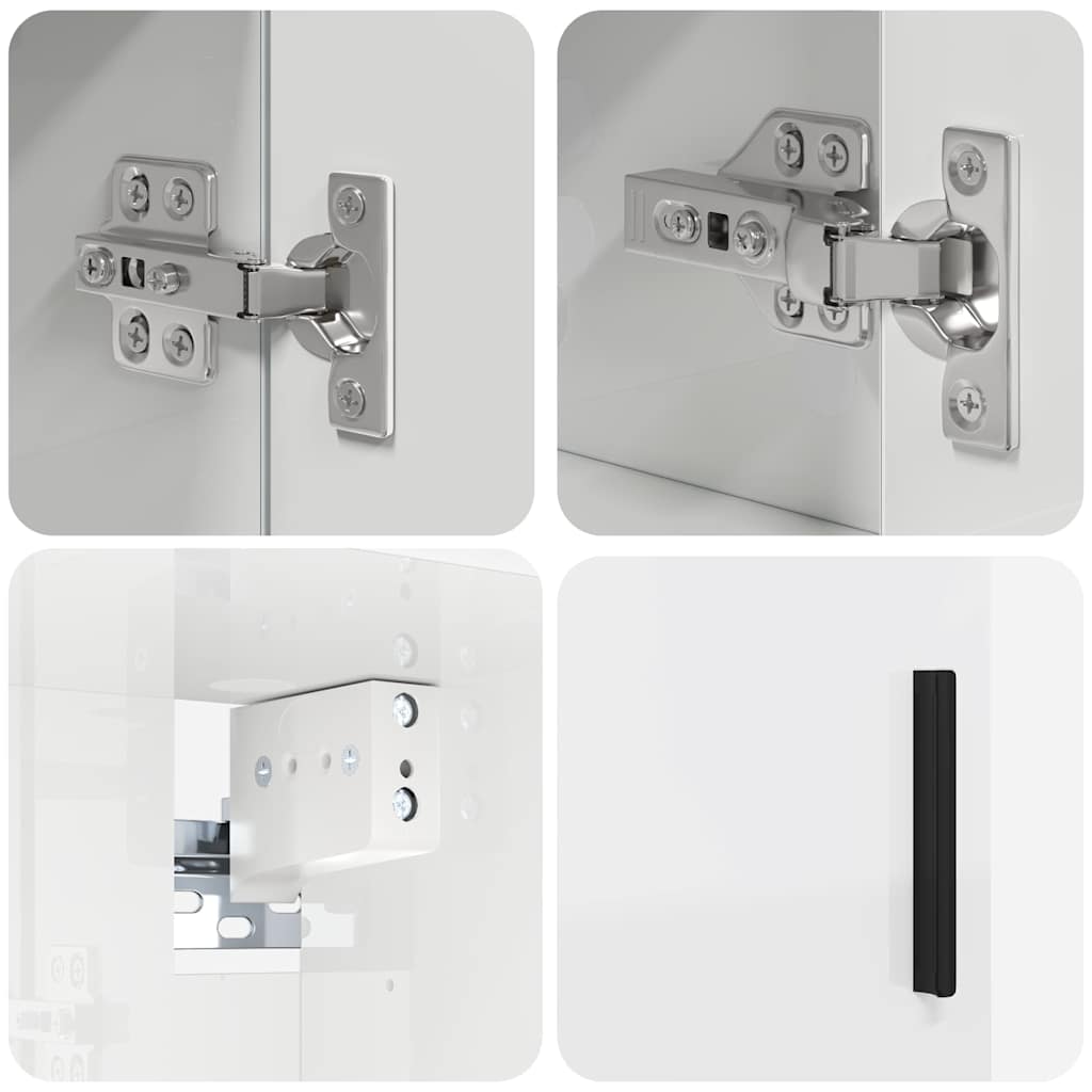 vidaXL Bathroom Furniture Set with Drawer 5 pcs High Gloss White