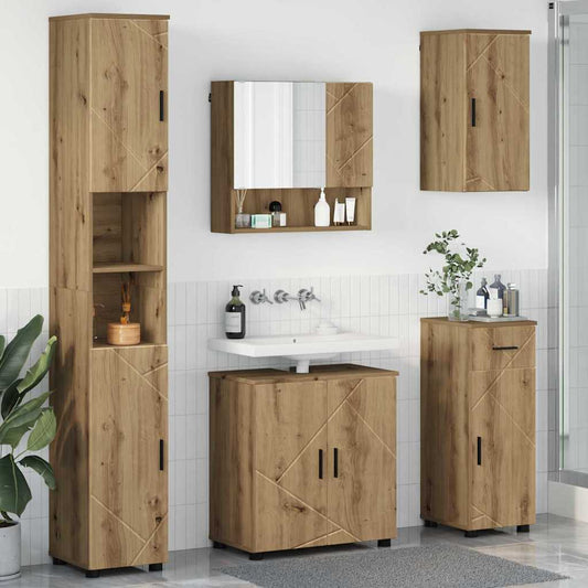 vidaXL Bathroom Furniture Set 5 pcs Artisan Oak 61 x 35 x 64 cm