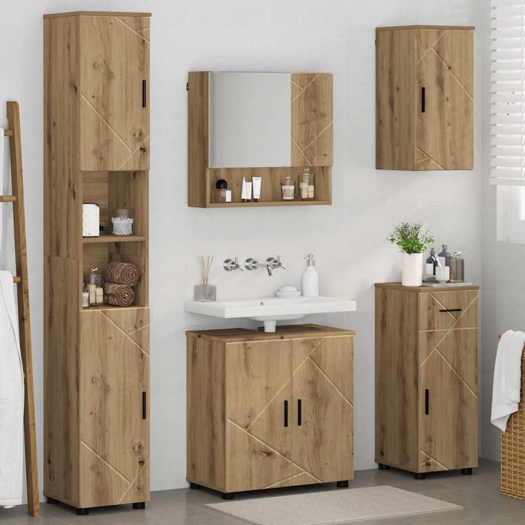 vidaXL Bathroom Furniture Set 5 pcs Artisan Oak 61 x 35 x 64 cm