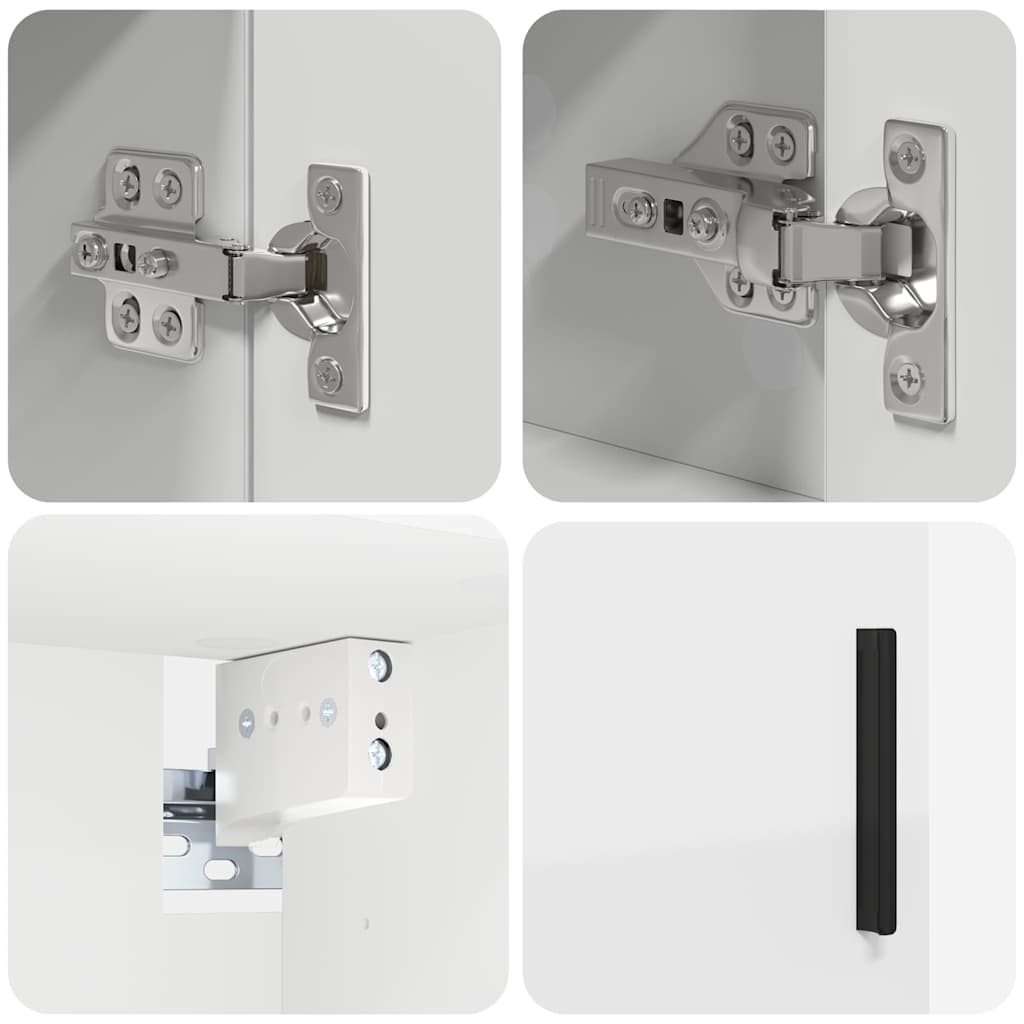 vidaXL Bathroom Furniture Set 4 pcs White Engineered wood & Metal