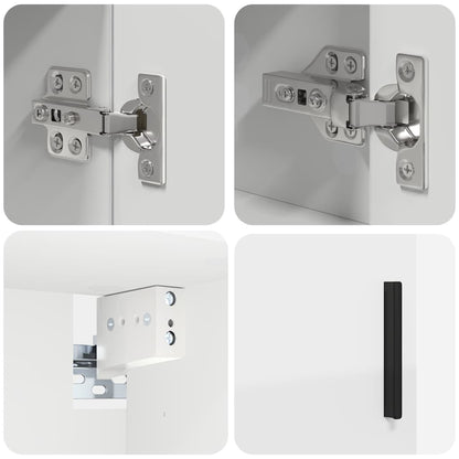 vidaXL Bathroom Furniture Set 4 pcs White Engineered wood & Metal