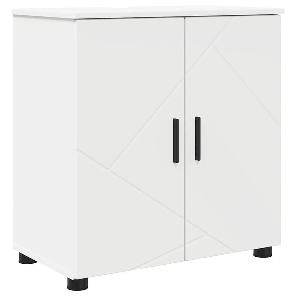 vidaXL Bathroom Furniture Set 4 pcs White Engineered wood & Metal
