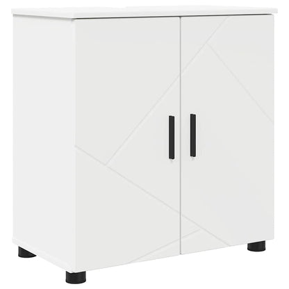 vidaXL Bathroom Furniture Set 4 pcs White Engineered wood & Metal