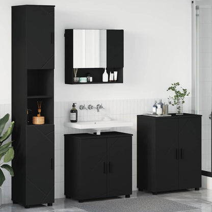 vidaXL Bathroom Furniture Set 4 pcs Black 61 x 35 x 64 cm