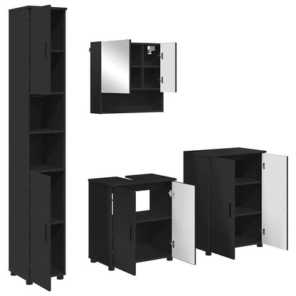 vidaXL Bathroom Furniture Set 4 pcs Black 61 x 35 x 64 cm
