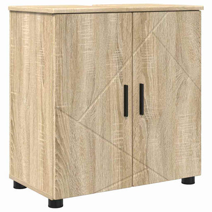 vidaXL Bathroom Furniture Set 4 pcs Sonoma Oak Engineered wood & Metal