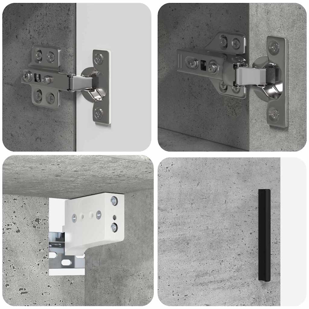 vidaXL Bathroom Furniture Set Wall-mounted 4 pcs Concrete Grey