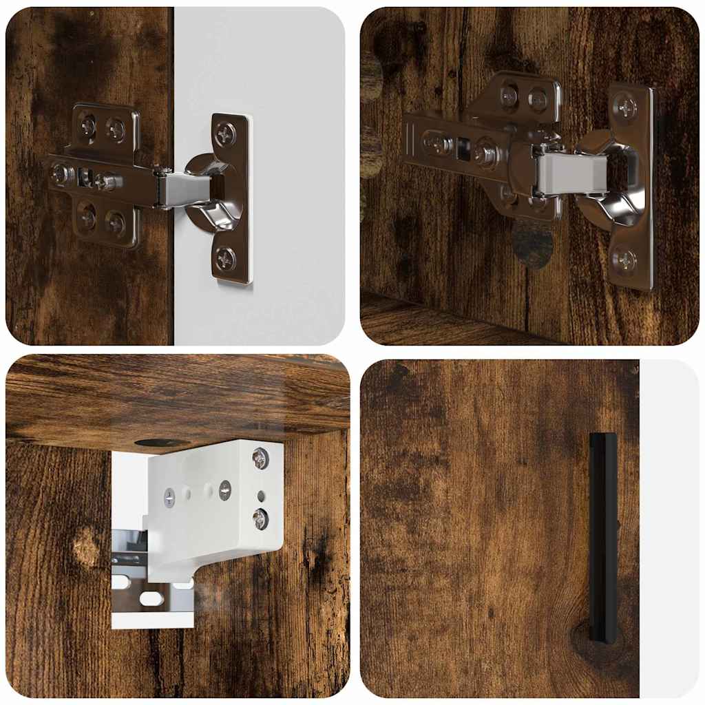 vidaXL Bathroom Furniture Set 4 pcs Smoked Oak 61 x 35 x 64 cm