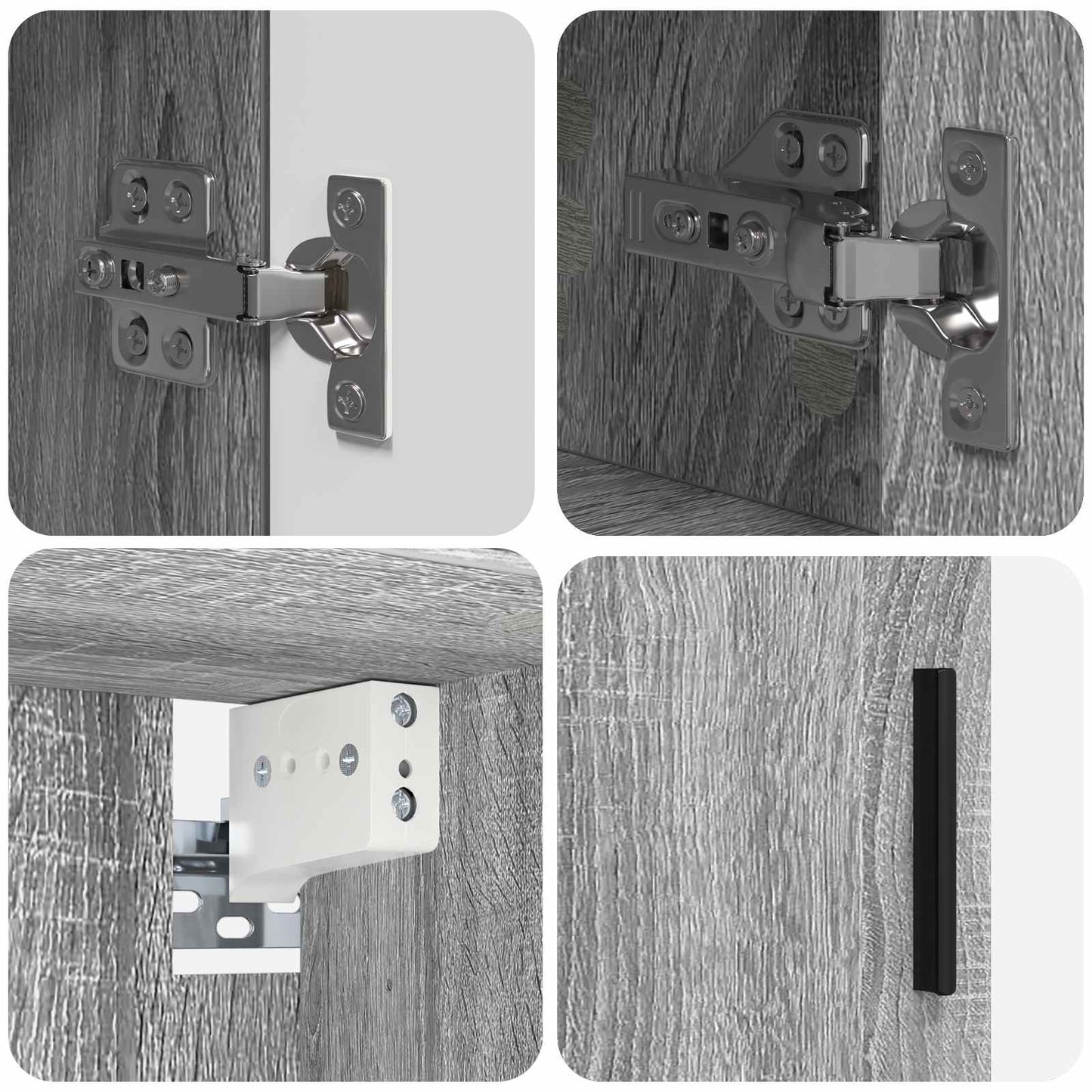 vidaXL Bathroom Furniture Set 4 pcs Grey Sonoma 61 x 35 x 64 cm