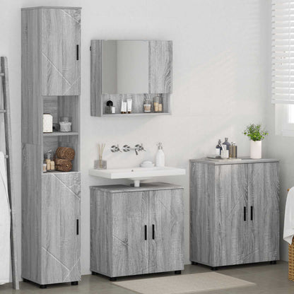 vidaXL Bathroom Furniture Set 4 pcs Grey Sonoma 61 x 35 x 64 cm
