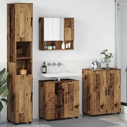 vidaXL Bathroom Furniture Set 4 pcs Old Wood 61 x 35 x 64 cm