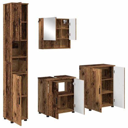 vidaXL Bathroom Furniture Set 4 pcs Old Wood 61 x 35 x 64 cm