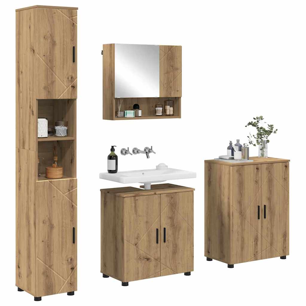 vidaXL Bathroom Furniture Set 4 pcs Artisan Oak 61 x 35 x 64 cm