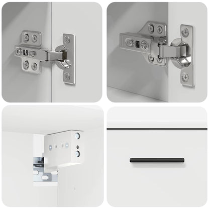 vidaXL Bathroom Furniture Set 2 pcs White Engineered Wood and Metal