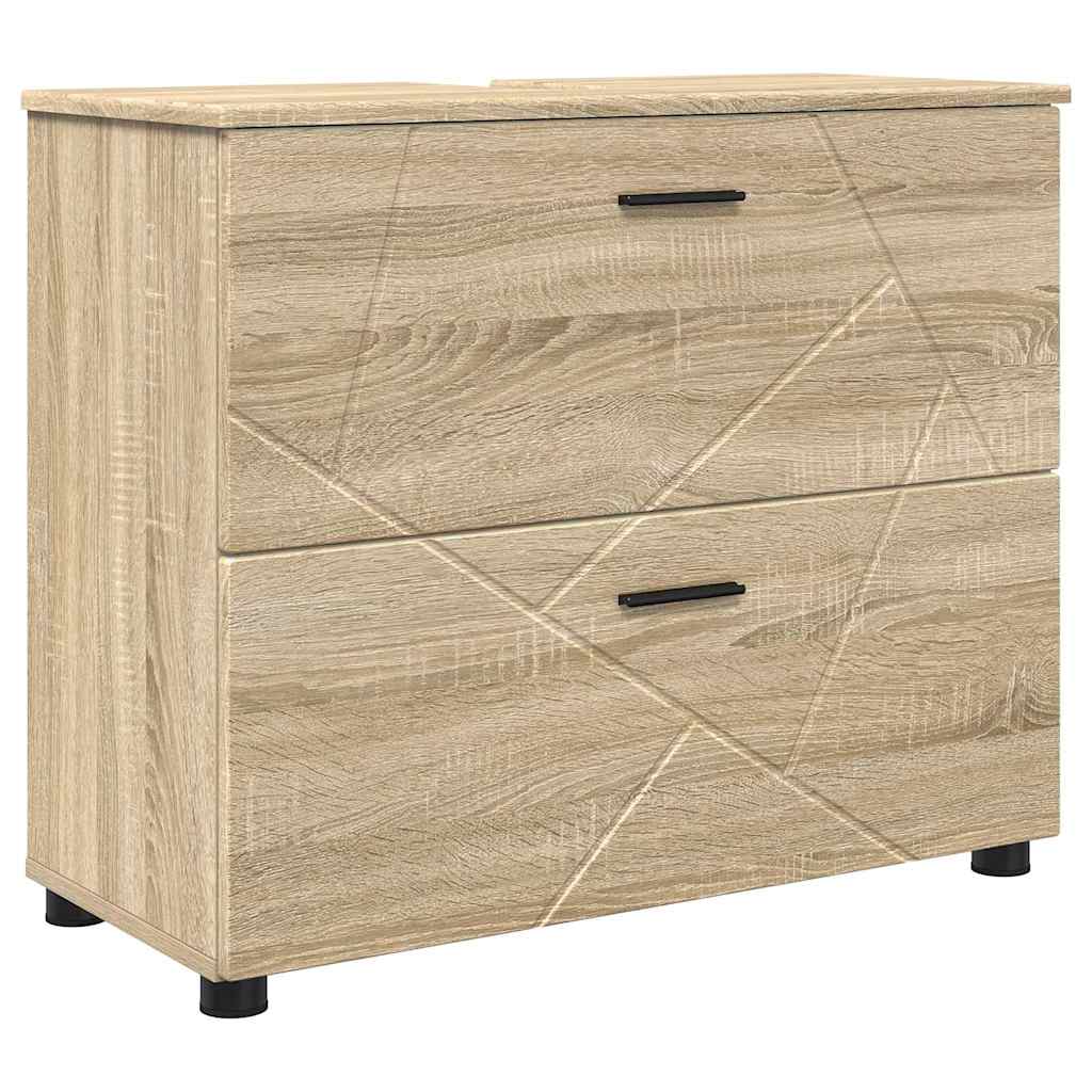 vidaXL Bathroom Furniture Set with Drawer with Shelf 2 pcs Sonoma Oak
