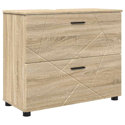 vidaXL Bathroom Furniture Set with Drawer with Shelf 2 pcs Sonoma Oak