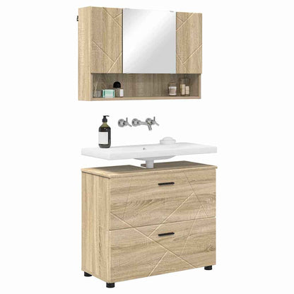 vidaXL Bathroom Furniture Set with Drawer with Shelf 2 pcs Sonoma Oak